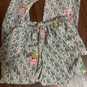 Pink Green preloved lounge wear